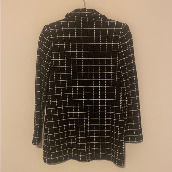 St. John Black and White Windowpane Blazer - Picture 2 of 6